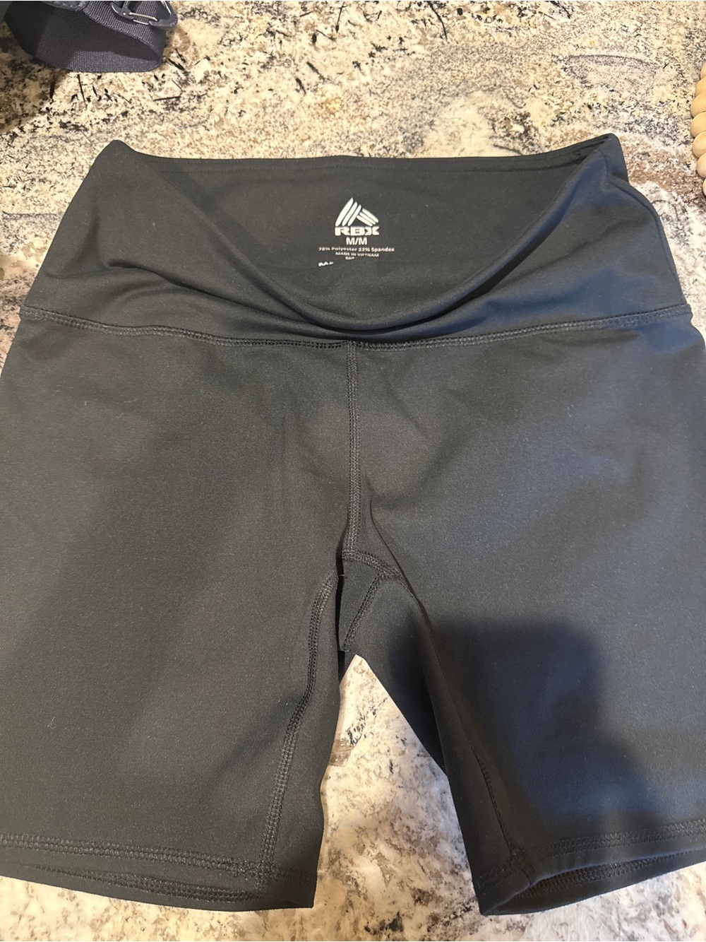 RBX Black High-Waist Athletic Bike Shorts -Medium